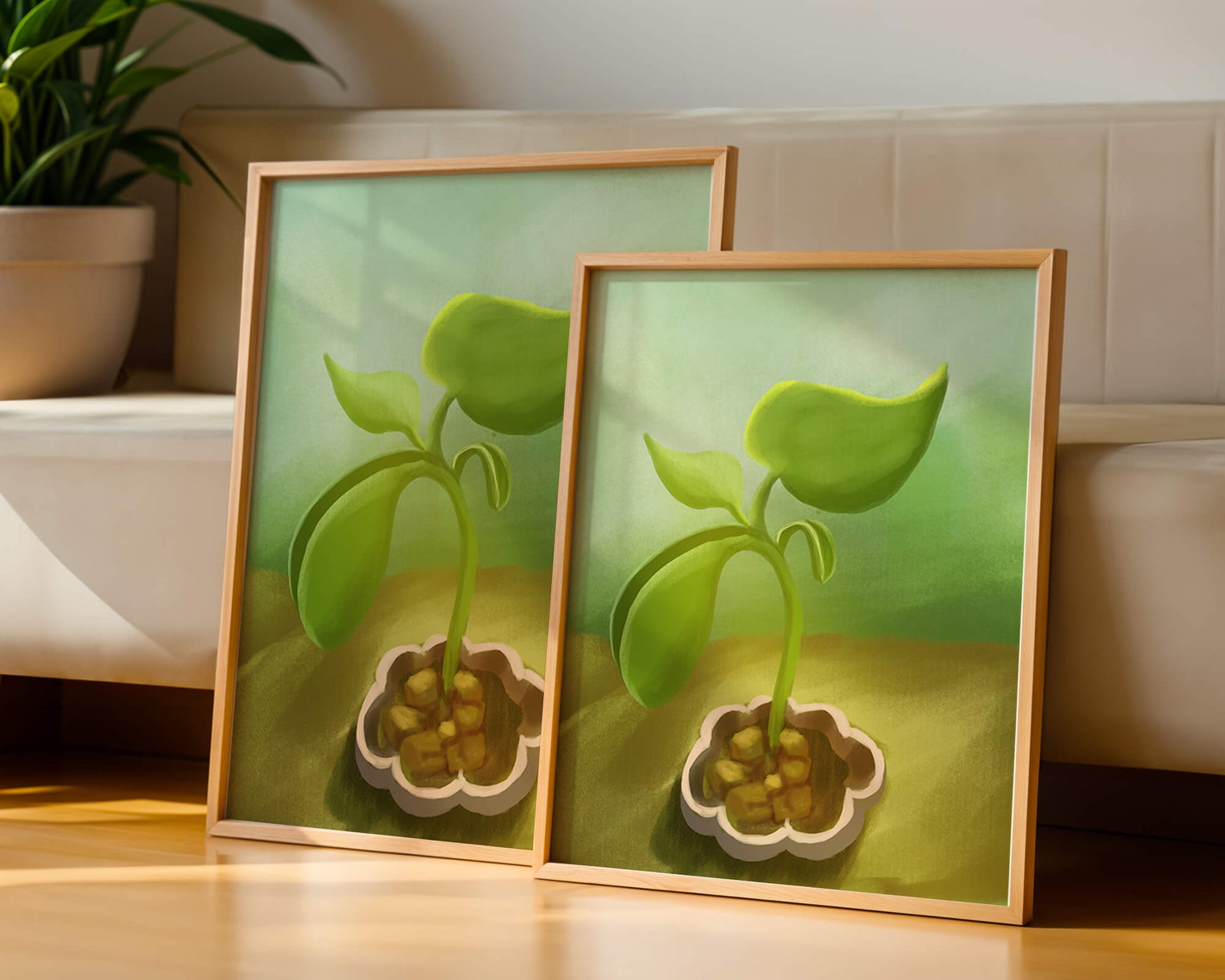 Young Green Plant Emerging from the Soil