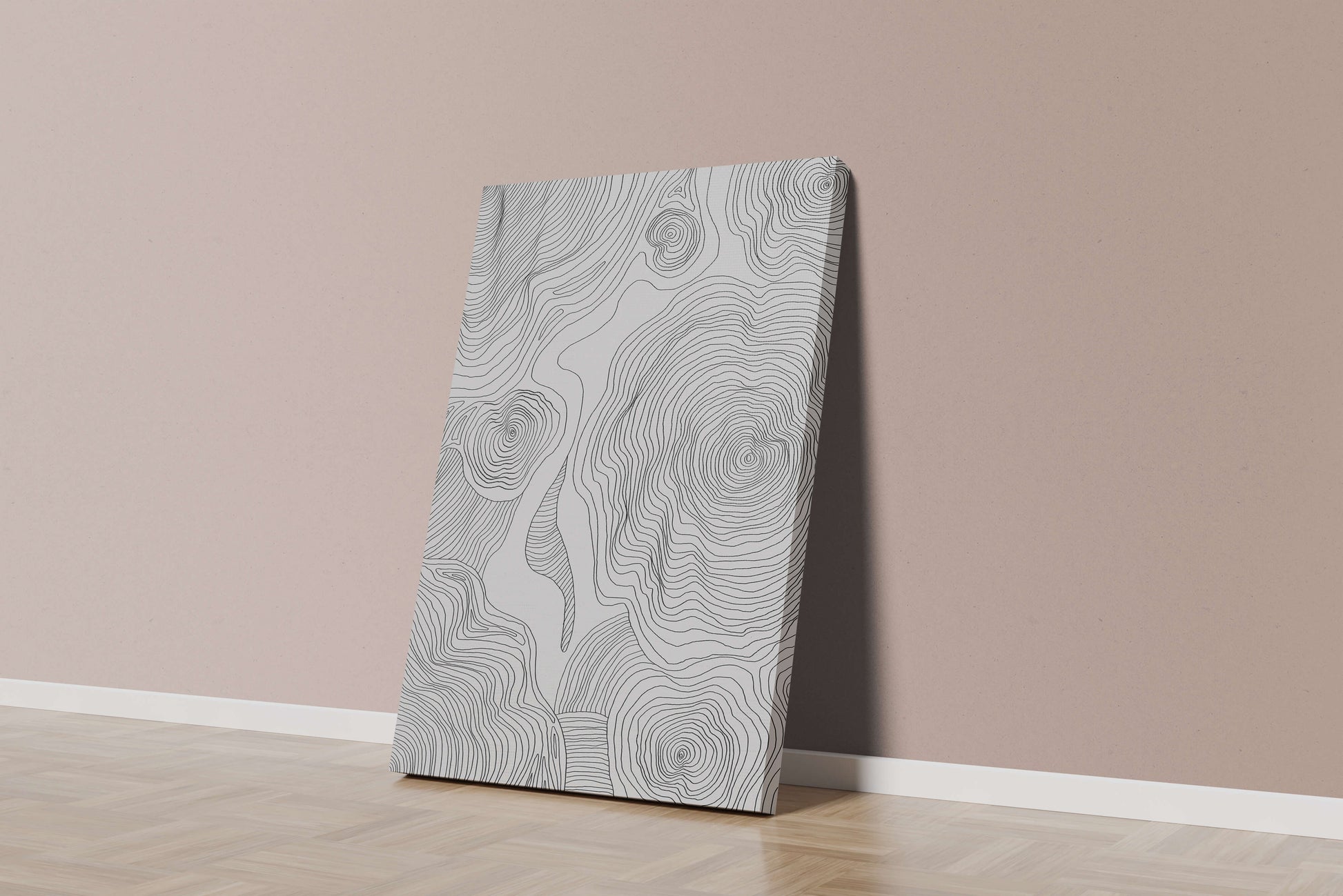 Art linéaire topographique abstrait avec des motifs tourbillonnants