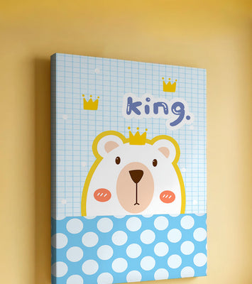 Adorable bear illustration with crown and playful text