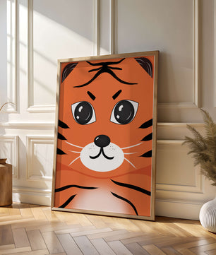 Illustration d’un visage de tigre adorable avec des traits marqués