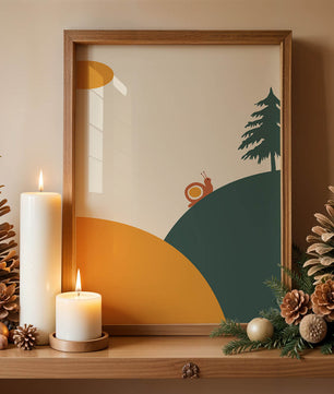 A Snail Climbing a Hill in Minimalist Nature Art - Mi tienda