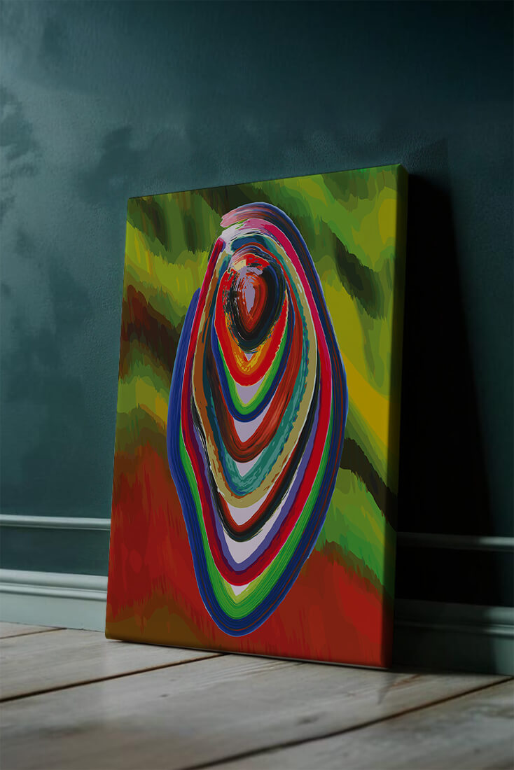 Abstract multicolored swirl with vibrant brush strokes