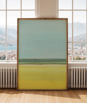 Abstract Landscape with Blue and Yellow Horizon