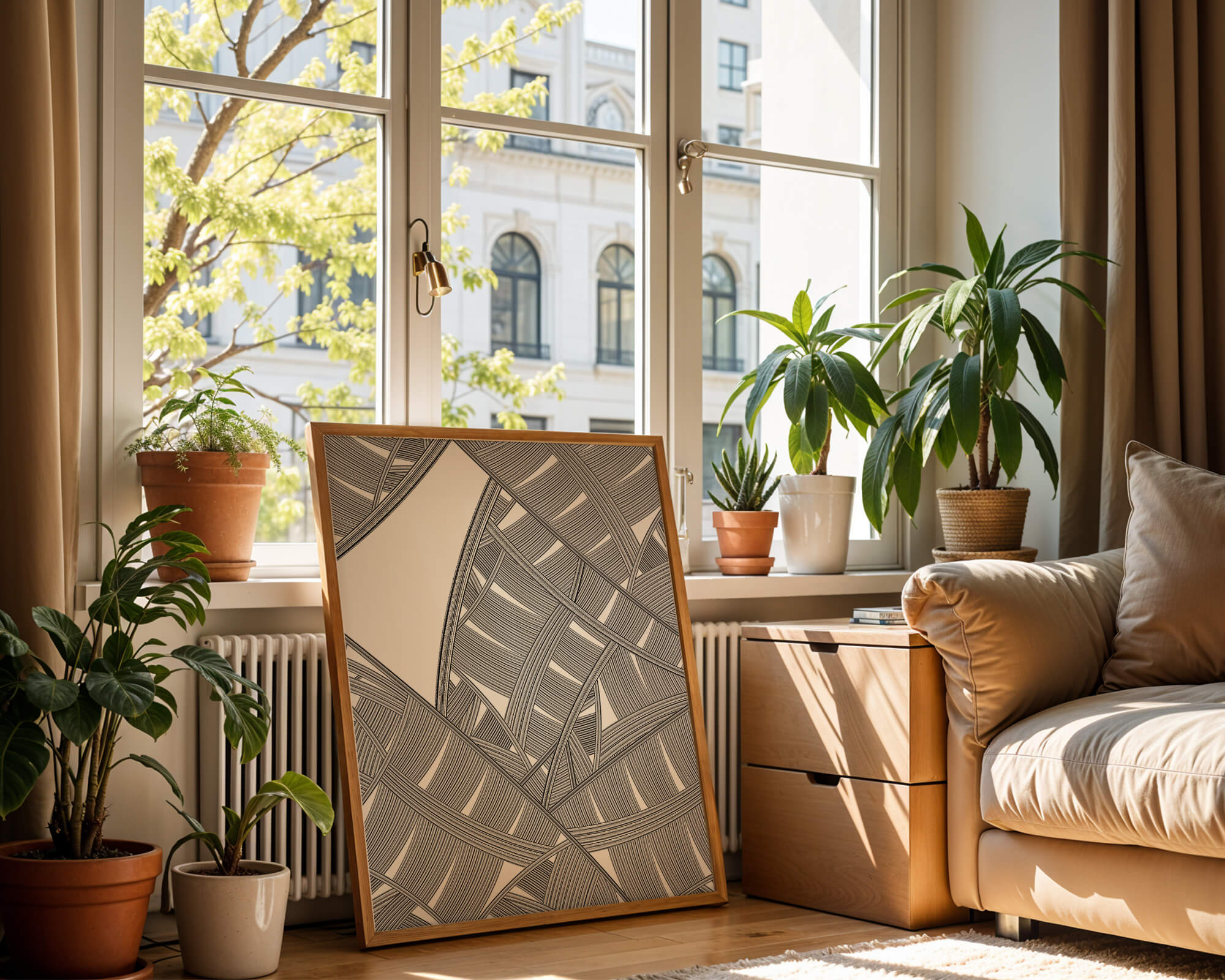 Detailed Abstract Geometric Pattern with Interwoven Stripes - Mi tienda