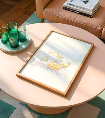bowl of eggs and quiche on checkered cloth with fork in kitchen setting