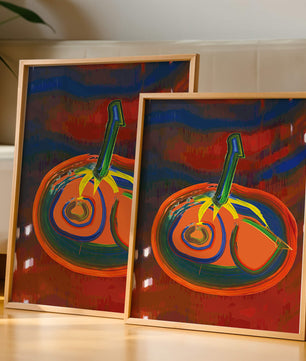Pintura abstracta con colores vibrantes y un diseño audaz