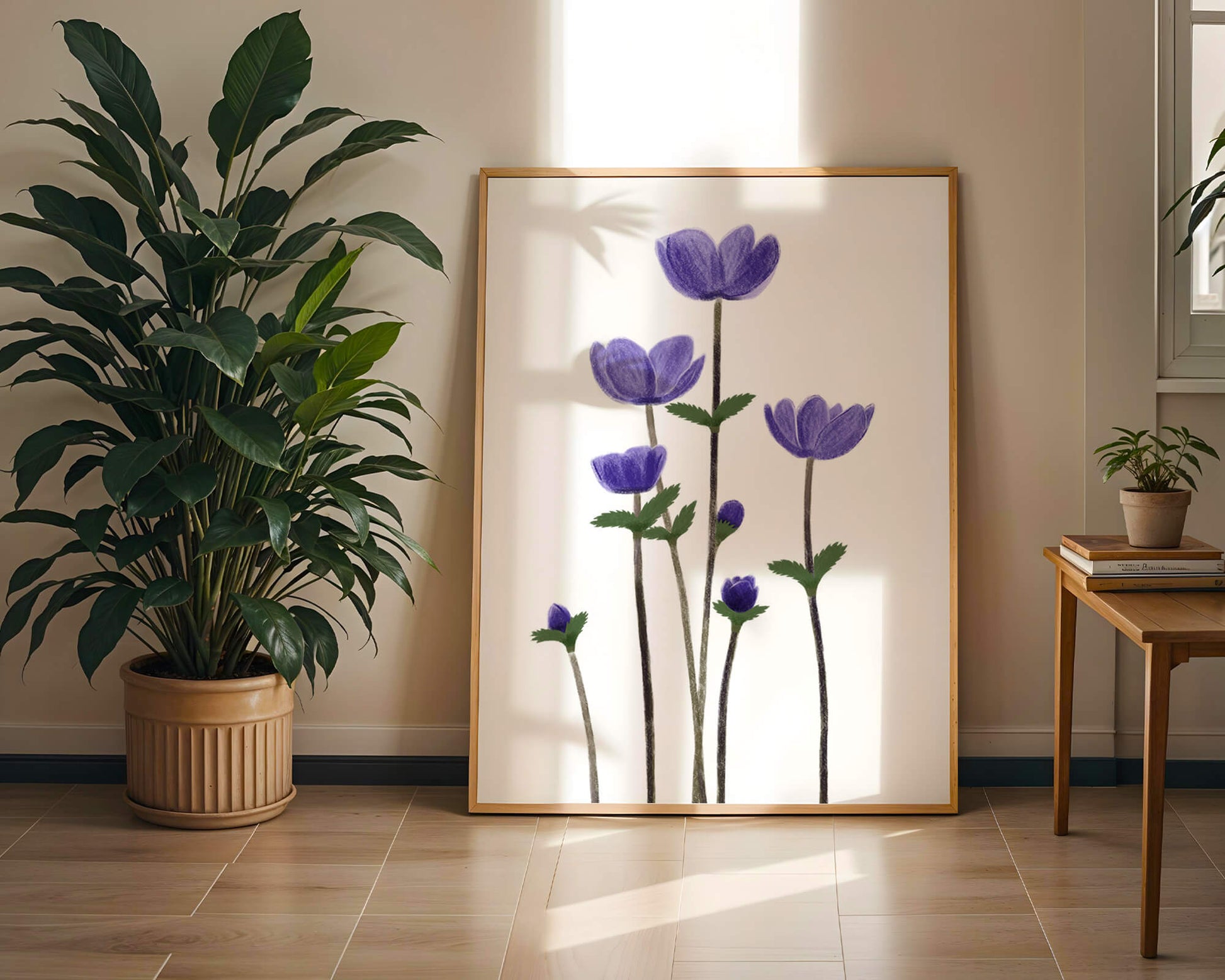 Flores púrpuras elegantes en un fondo oscuro