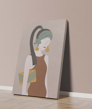 Femme élégante avec accessoires à la mode dans un style art moderne