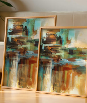 Abstract Colorful Brush Strokes Painting