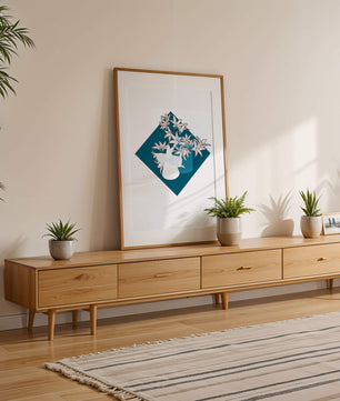 Modern Floral Design with Geometric Elements