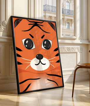 Illustration d’un visage de tigre adorable avec des traits marqués