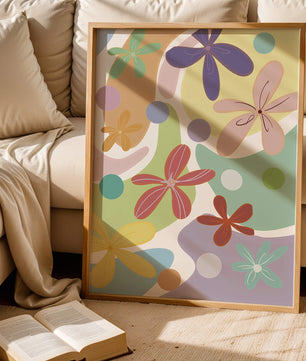 Motif floral abstrait coloré