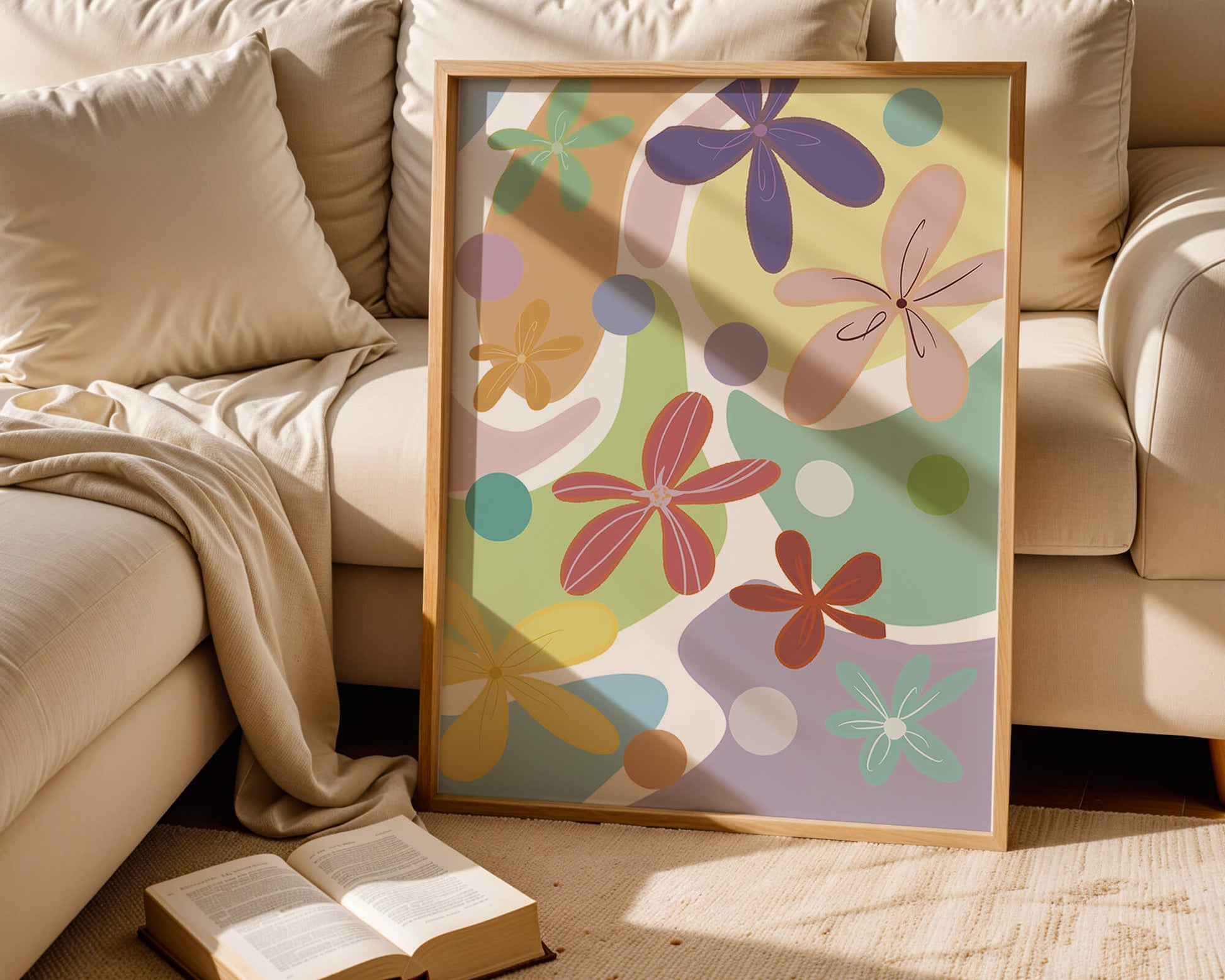 Motif floral abstrait coloré