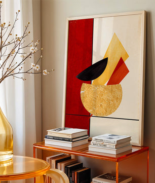 Abstract Geometric Composition with Bold Colors and Textures - Mi tienda