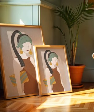 Femme élégante avec accessoires à la mode dans un style art moderne