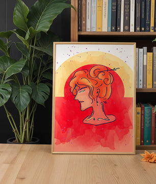 Abstract Portrait with Vibrant Colors and Artistic Flair
