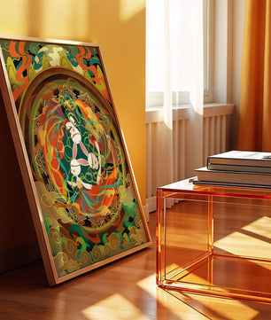 Illustration fantastique et fantaisiste avec des lapins mystiques