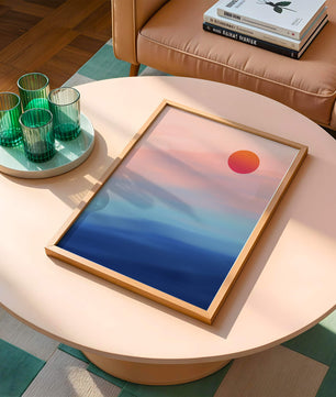 Sunset Over Ocean with Colorful Sky