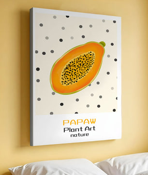 Abstract Papaya Art With Polka Dot Background - Mi tienda