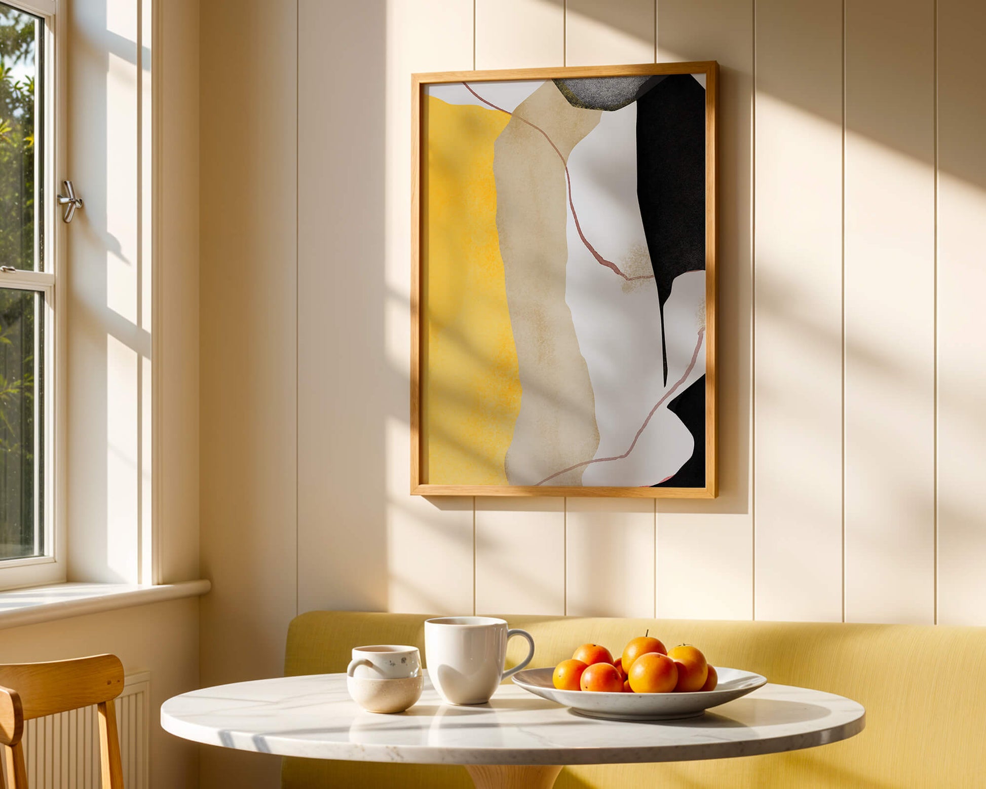 Abstract Composition with Geometric Shapes and Earth Tones