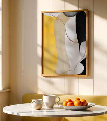 Abstract Composition with Geometric Shapes and Earth Tones