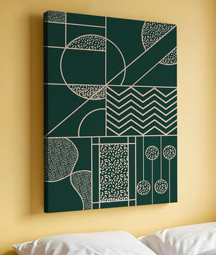 Geometric Abstract Art with Circle and Line Patterns