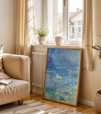 Abstract blue textured watercolor background