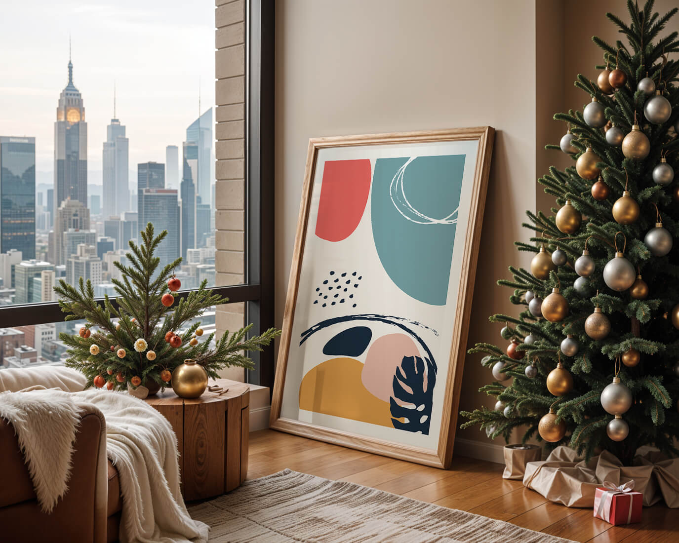 Abstract shapes and colors in modern art design