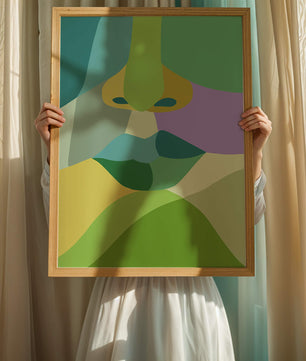 Formas geométricas abstractas y coloridas en diseño de arte moderno
