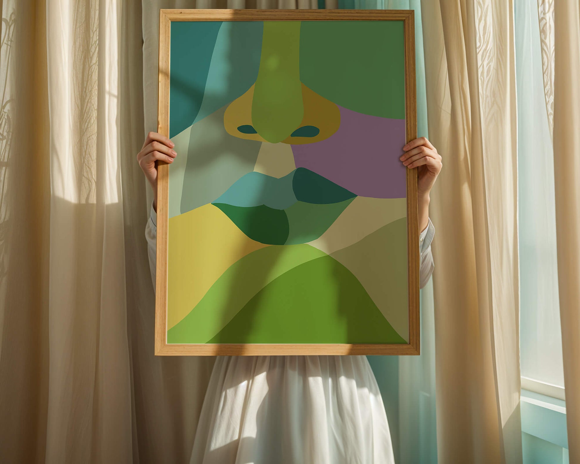 Formas geométricas abstractas y coloridas en diseño de arte moderno