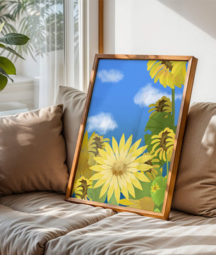 Sunny Sunflowers Against a Bright Blue Sky