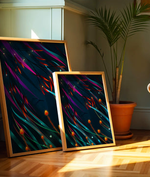 Abstract Underwater Fantasy with Glowing Elements and Vivid Colors