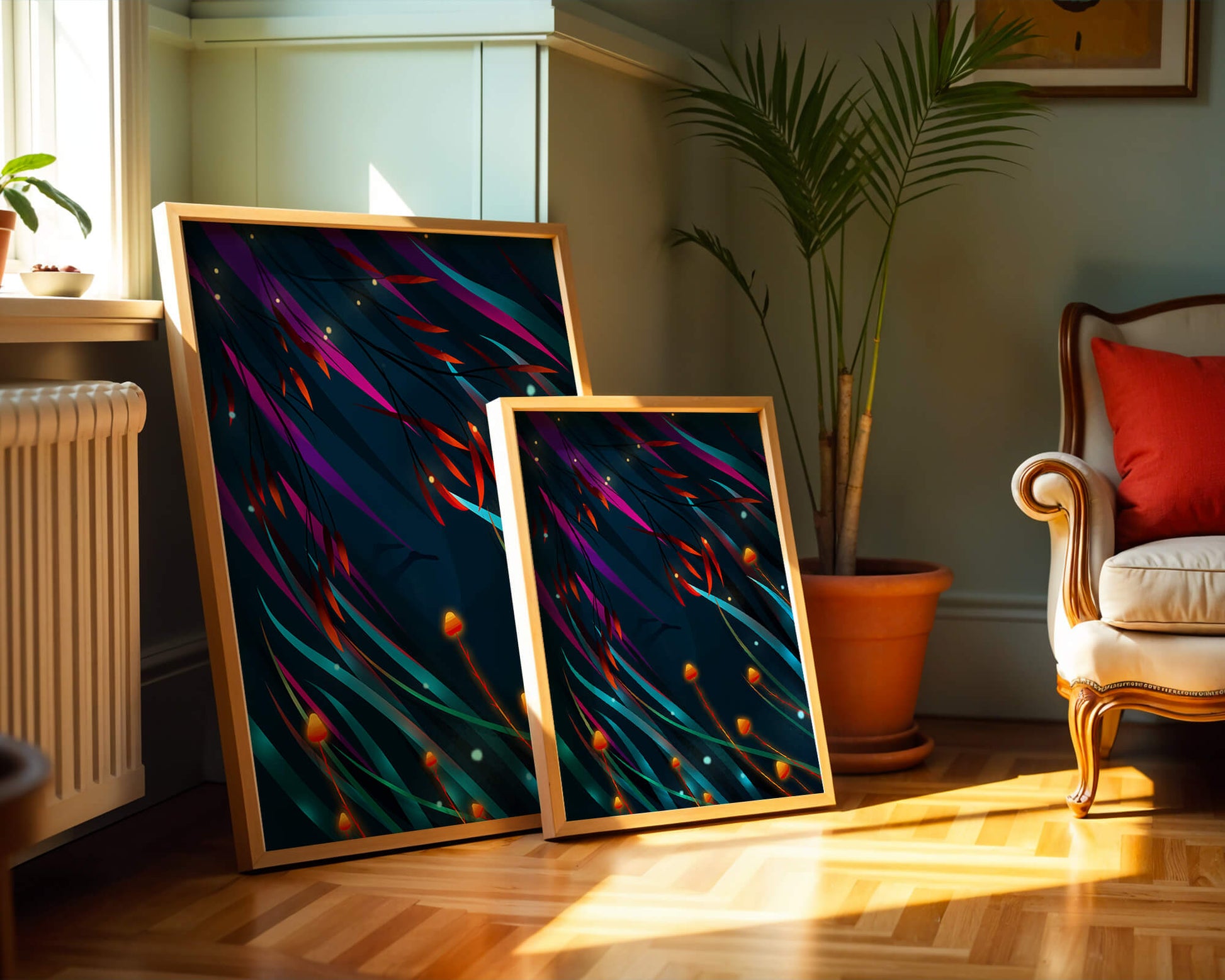 Abstract Underwater Fantasy with Glowing Elements and Vivid Colors