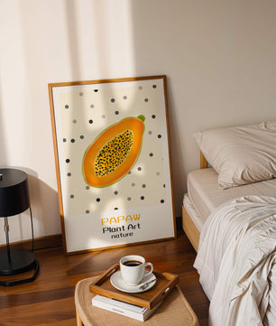 Abstract Papaya Art With Polka Dot Background - Mi tienda