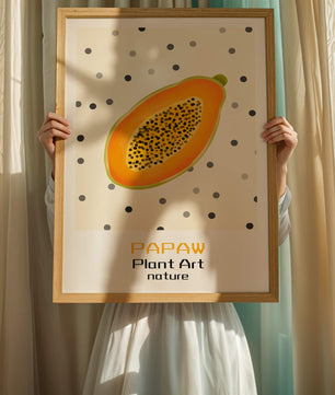 Abstract Papaya Art With Polka Dot Background - Mi tienda