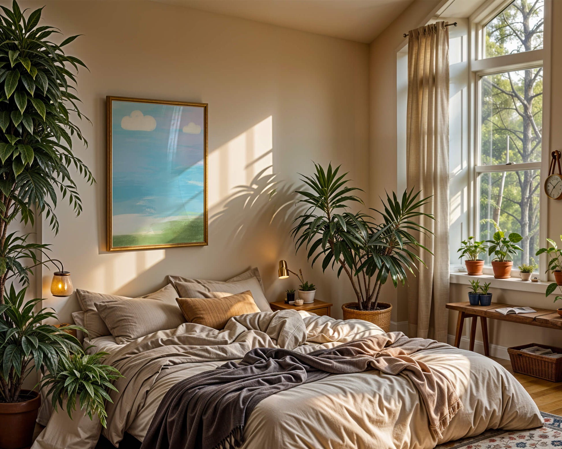 Blue Sky with Clouds and Green Field