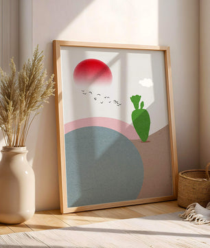 Abstract Landscape with Sun and Cactus - Mi tienda