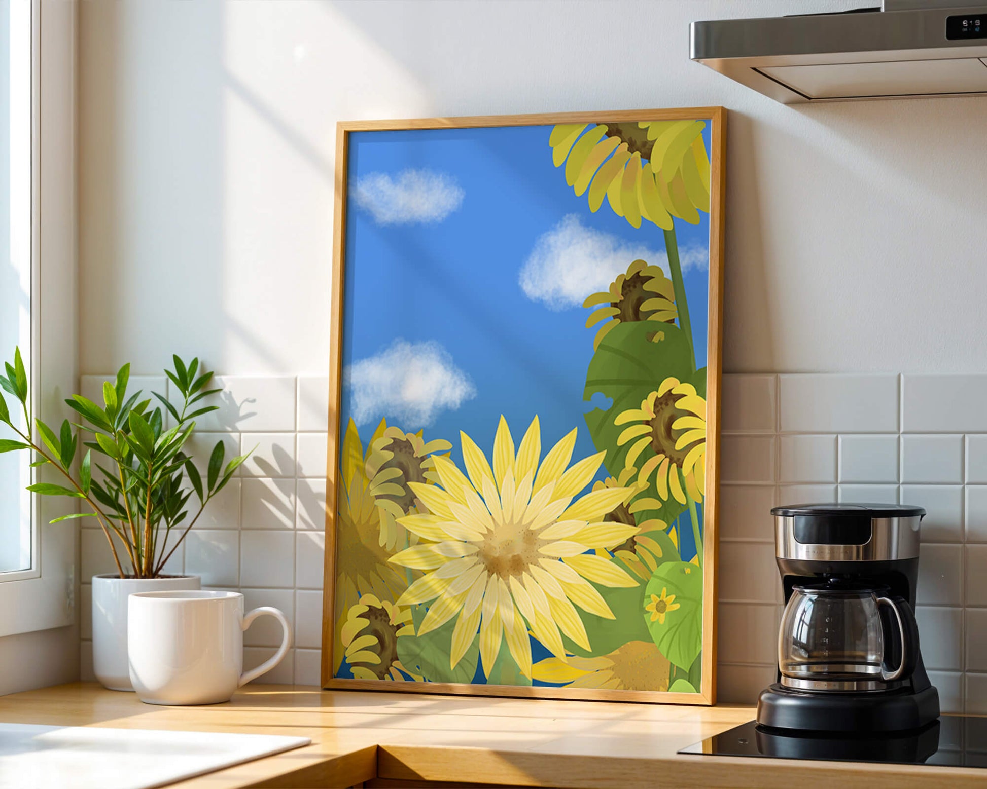 Sunny Sunflowers Against a Bright Blue Sky