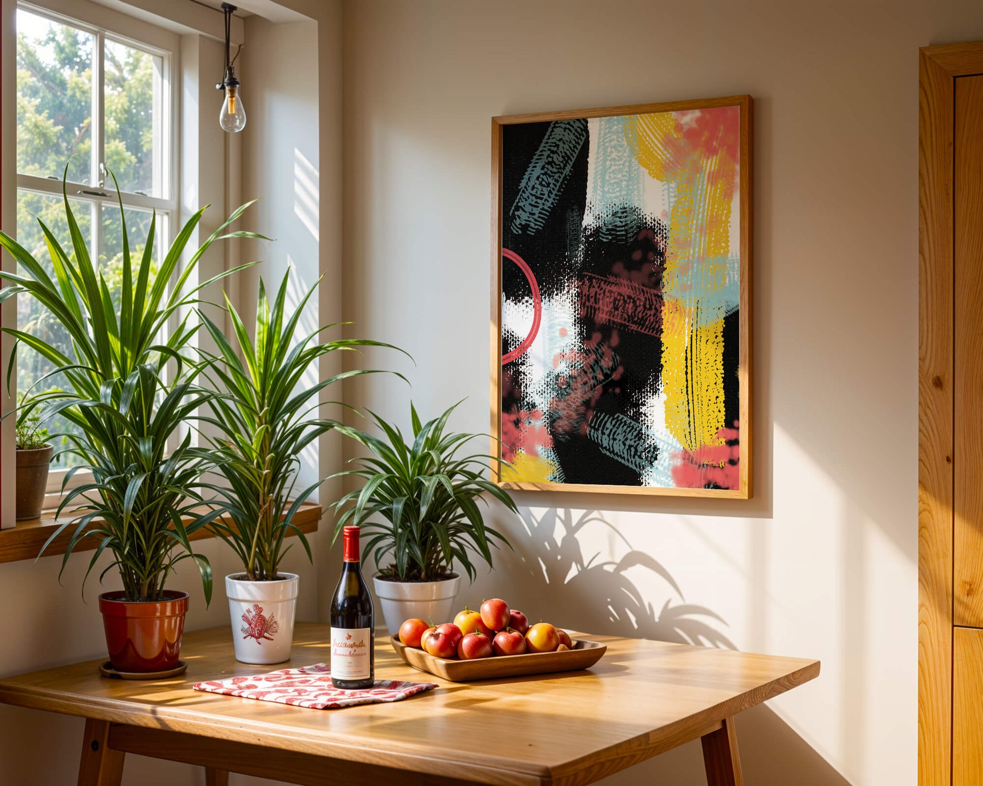 Vivid Abstract Art with Bold Colors and Expressive Brushstrokes