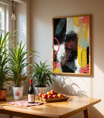 Vivid Abstract Art with Bold Colors and Expressive Brushstrokes