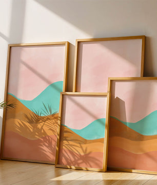 Abstract Landscape with Soft Colors and Flowing Hills