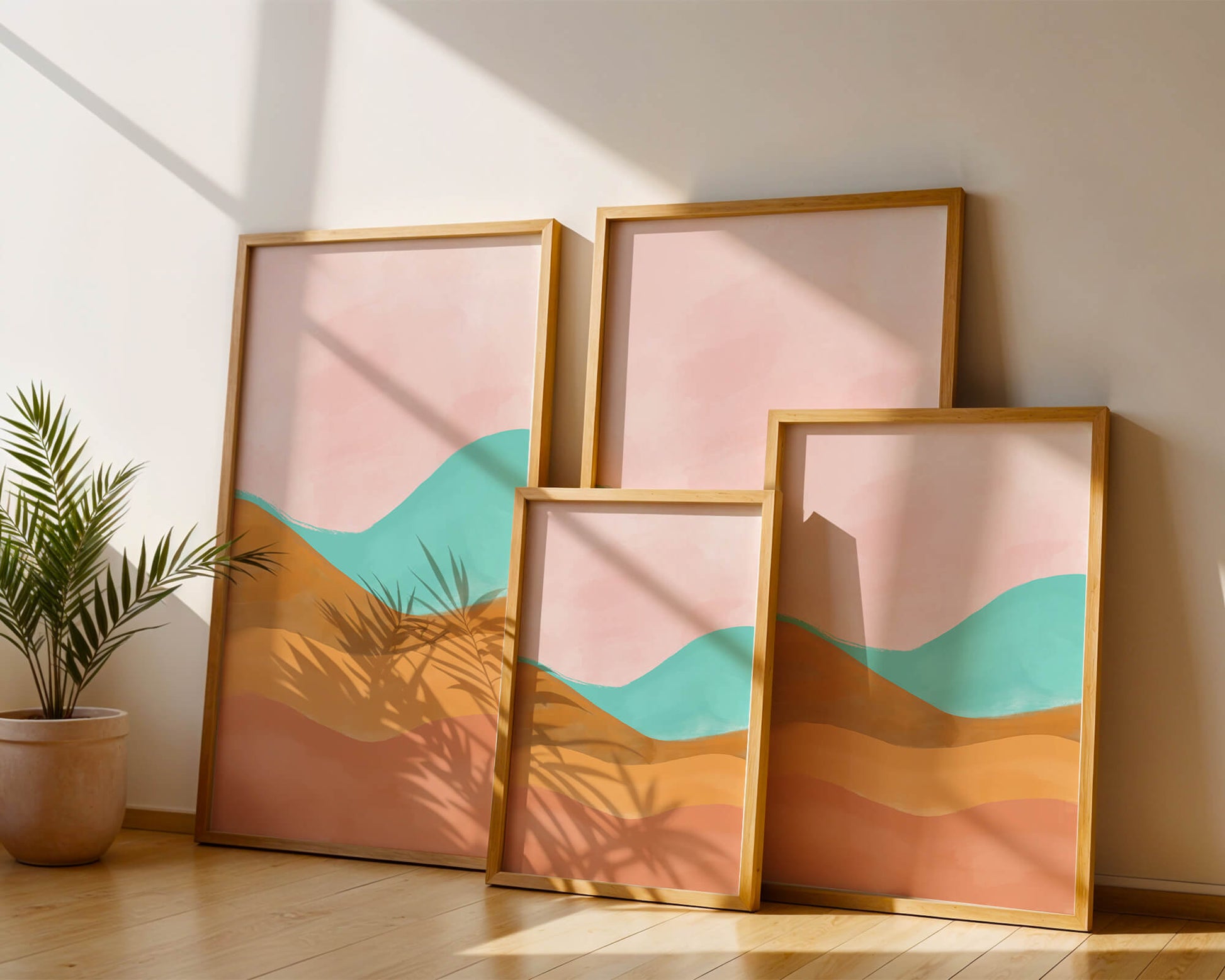 Abstract Landscape with Soft Colors and Flowing Hills