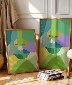 Formas geométricas abstractas y coloridas en diseño de arte moderno