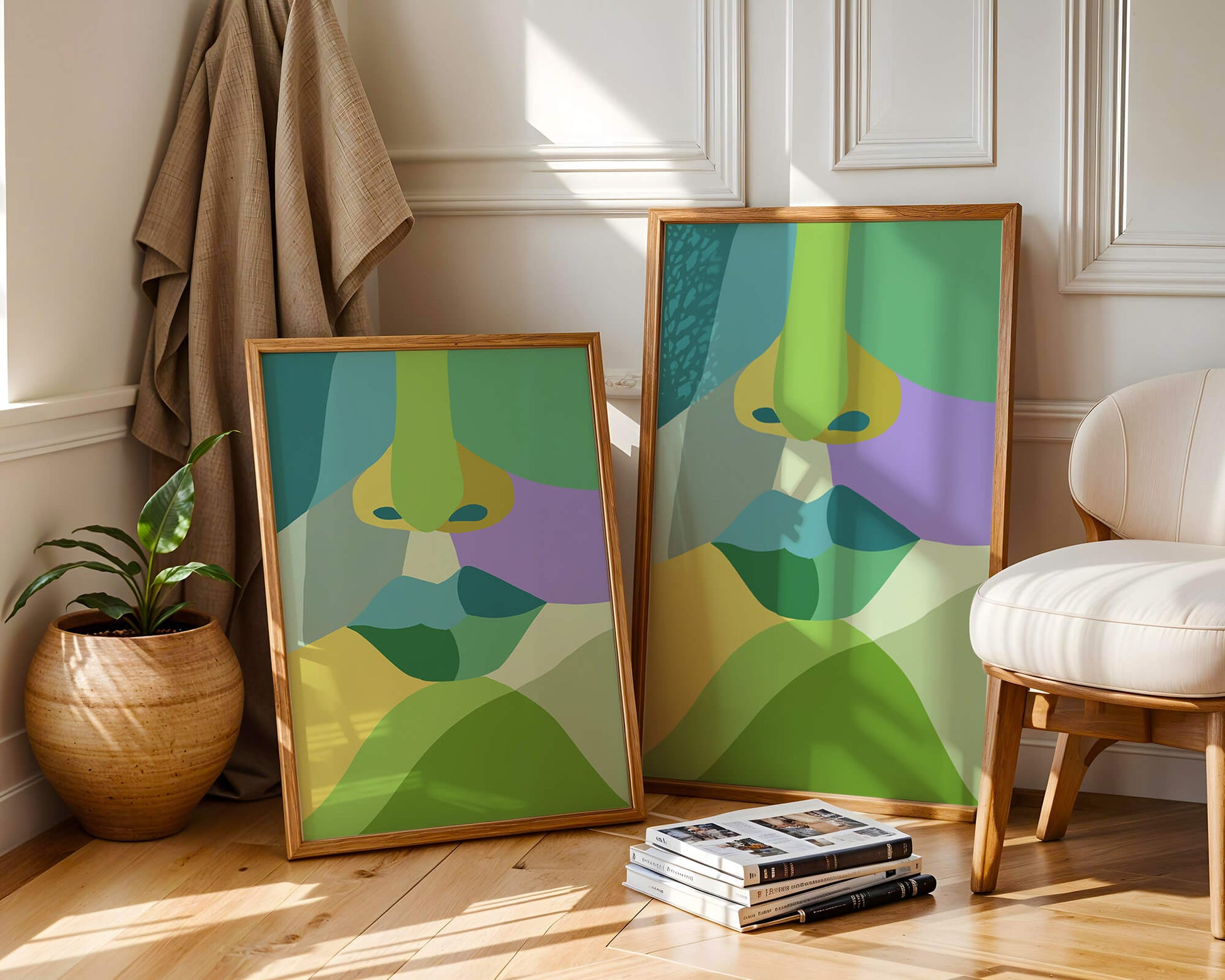 Formas geométricas abstractas y coloridas en diseño de arte moderno