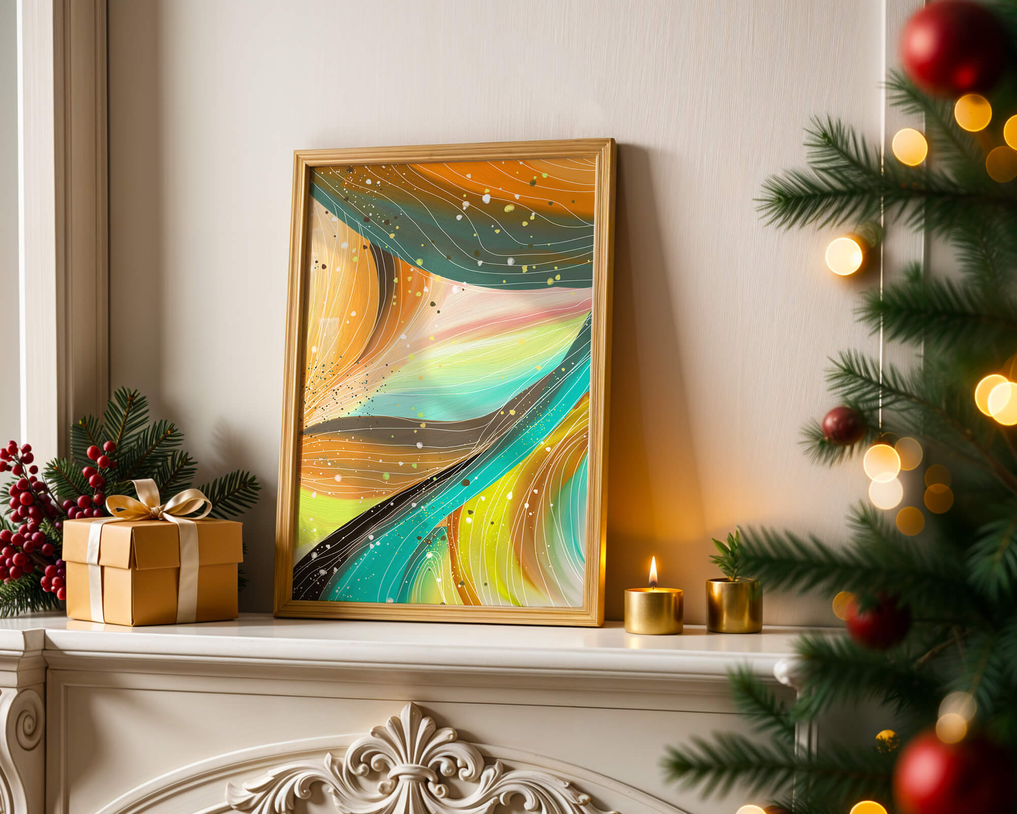 Abstract swirl of vibrant colors with dynamic lines