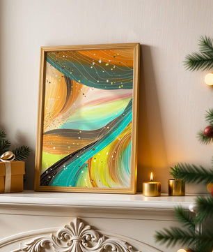 Abstract swirl of vibrant colors with dynamic lines