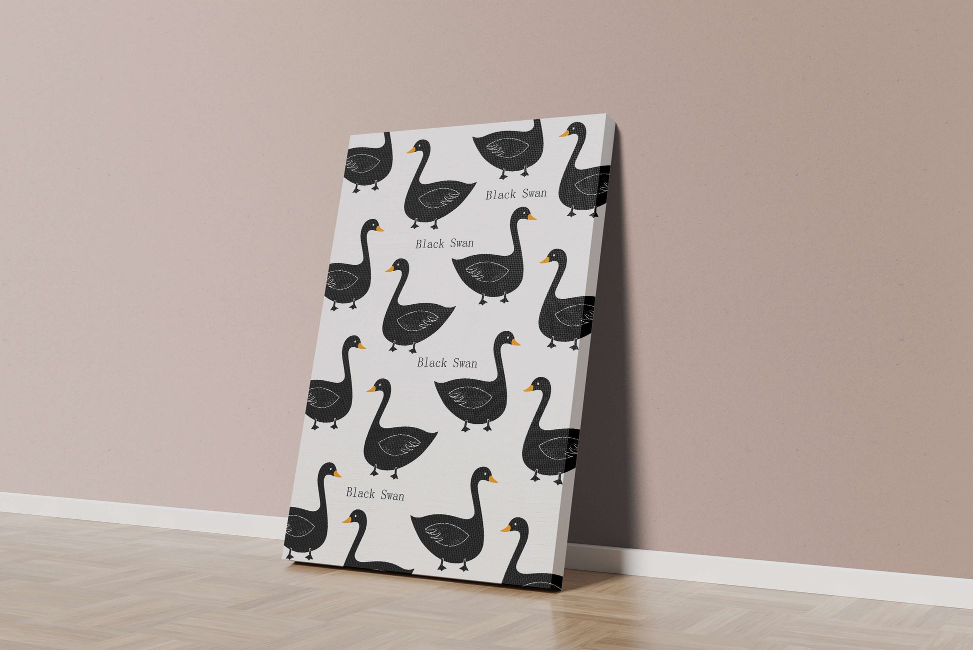 Seamless bird pattern with minimalist design and bold accents
