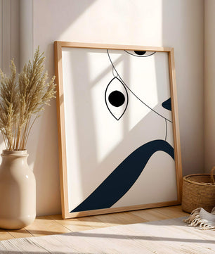 Abstract Minimalist Art with Geometric Shapes and Earring Detail - Mi tienda
