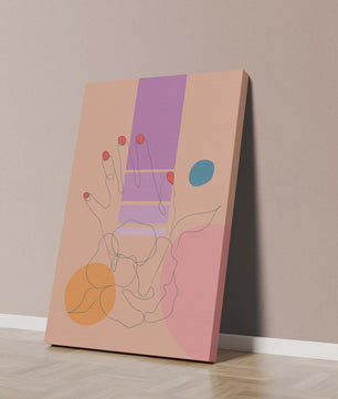 Abstract Line Art with Geometric Shapes and Hand Illustration