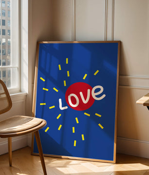 Diseño abstracto con temática de amor colorido con elementos audaces
